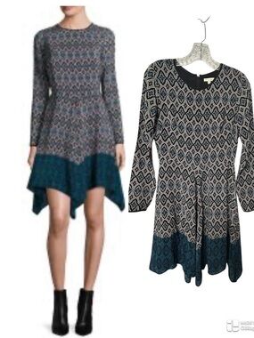 Shoshanna silk print handkerchief dress